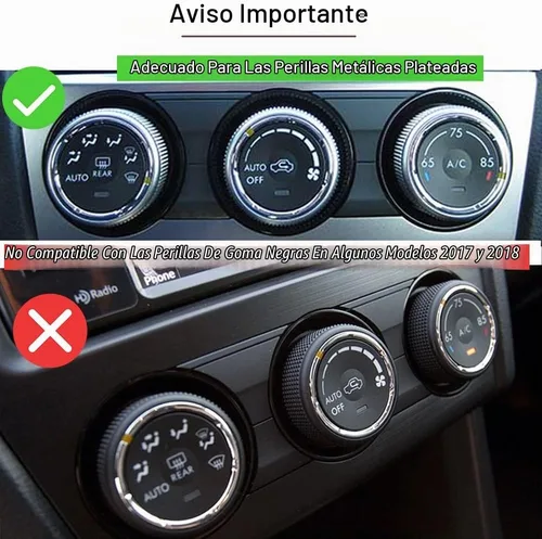 Vista 4 de Para Subaru - Cubierta de perilla de CA, accesorio para interruptor de consola central, botón de control de volumen, ajuste de anillo compatible
