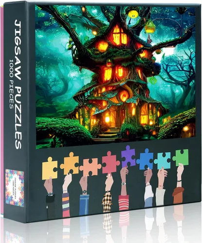 Vista 10 de Rompecabezas para adultos, mundo de fantasía, dentro del libro, rompecabezas de flores, conocimiento, mariposa, rompecabezas de castillo