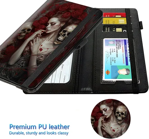 Vista 171 de Funda para chequera para hombres y mujeres, cartera de cuero RFID con ranuras para tarjetas de crédito, soporte de cheques duplicados personales