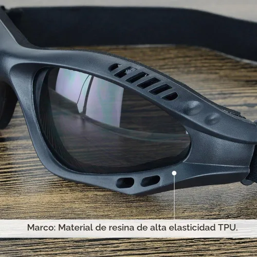 Vista 6 de Viriber Gafas de motocicleta - Gafas de protección UV para exteriores, gafas de combate a prueba de polvo