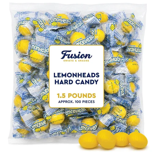 Vista 3 de Lemon Candy - Bolsa de 1.5 libras, caramelos duros de limón originales envueltos individualmente (Approx. 100 Pieces), Original Lemon Hard Yellow