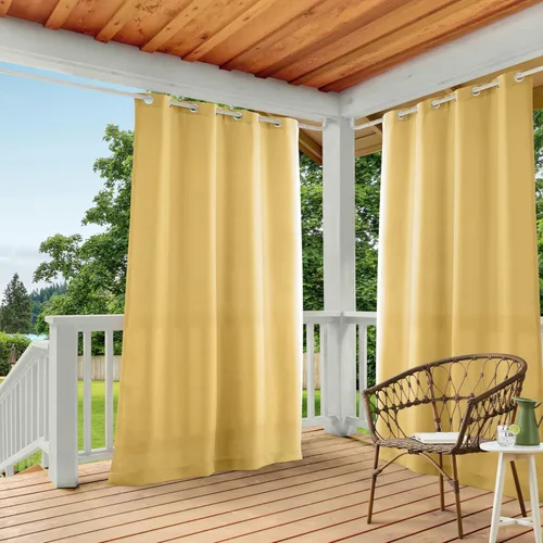 Vista 30 de Town & Country Basics Cabana - Cortinas pesadas para interiores y exteriores, opacidad de filtrado de luz con ojales en la parte superior, repelente
