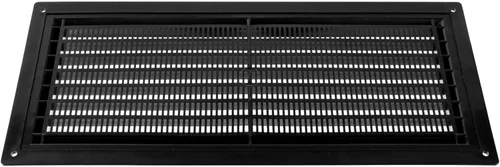Vista 5 de Cubierta de ventilación negra de 5 x 12 pulgadas (exterior), rejilla de ventilación de plástico con malla protectora, cubierta de ventilación