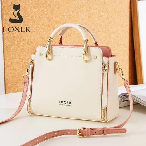 Vista 5 de Bolsos de cuero para mujer, con asa superior y correa ajustable