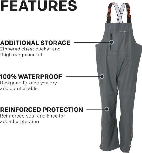 Vista 4 de Grundens Tourney Bib - Pantalones de pesca para hombre, duraderos, impermeables