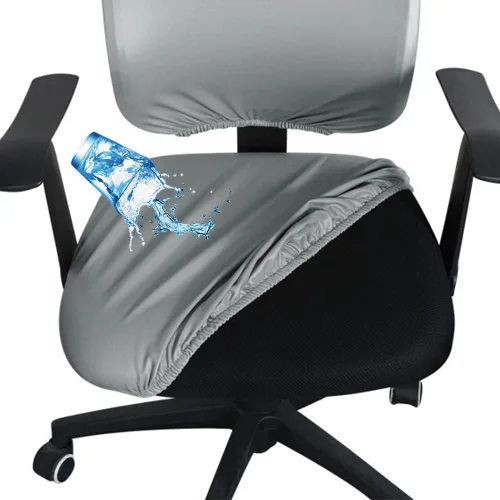 Vista 15 de Shukii Funda impermeable para silla de escritorio de oficina, funda de piel sintética, elástica, giratoria, para silla de computadora, protector