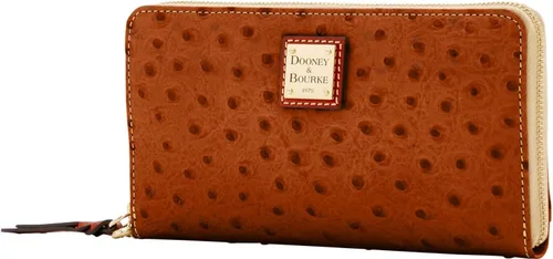 Vista 2 de Dooney Bourke Ostrich - Cartera grande con cremallera alrededor de la muñeca
