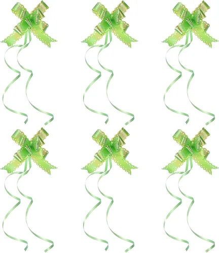 Vista 13 de PATIKIL Lazos iridiscentes de 2.2 pulgadas, paquete de 40 lazos de cuerda para envolver regalos, corbatín decorativo para bodas, fiestas