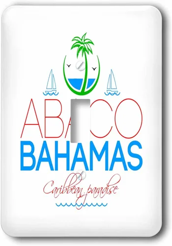 Vista 3 de 3dRose Abaco, Bahamas Caribbean paradise text, decorative images 2 plug outlet cover