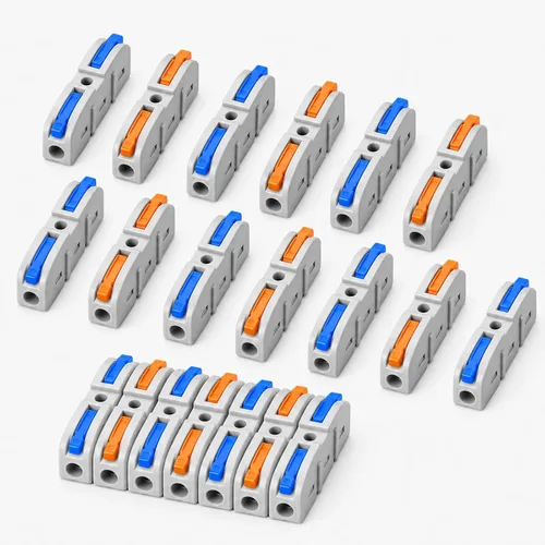 Vista 39 de Nineleaf Conectores de cable, conectores de cable eléctrico rápido de empuje, 32A 600 voltios, empalmes en línea de 2/3 circuitos, 28 a 12 awg, 2