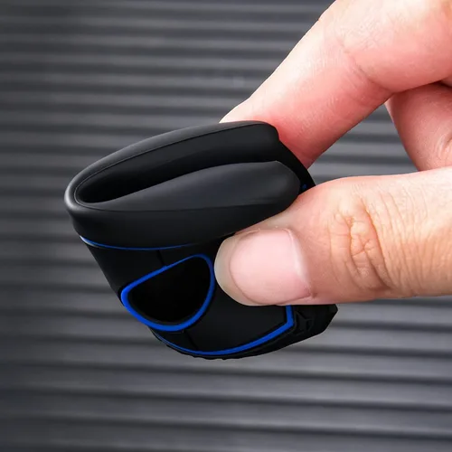 Vista 6 de ELOHEI Funda para llavero de protección de 360° de TPU suave premium para Mercedes Benz E Línea azul y negra