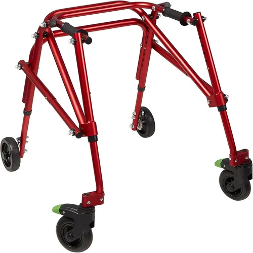 Vista 10 de Klip - Caminador con ruedas posteriores, ligero, 4 ruedas, andador posterior ligero para niños pequeños, niños, adolescentes con necesidades Azul