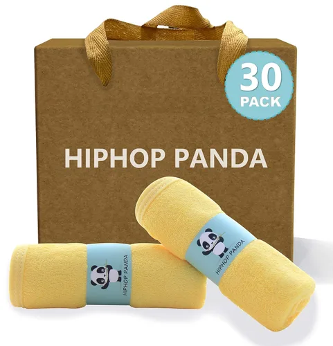Vista 37 de HIPHOP PANDA Toallitas para bebé, rayón hecho de bambú - 2 capas ultra suaves y absorbentes, toallita facial de baño para recién nacidos - toallitas