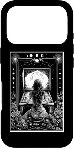 Vista 30 de The Pinball Girl Retro Arcade Game 80s Tarot Card Skeleton Case for iPhone 17
