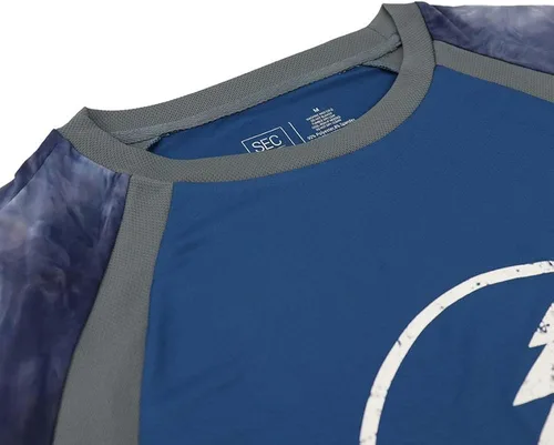 Vista 3 de SEC.119 Camiseta de natación Grateful Dead de manga larga, teñido anudado azul, ajuste holgado, UPF 50