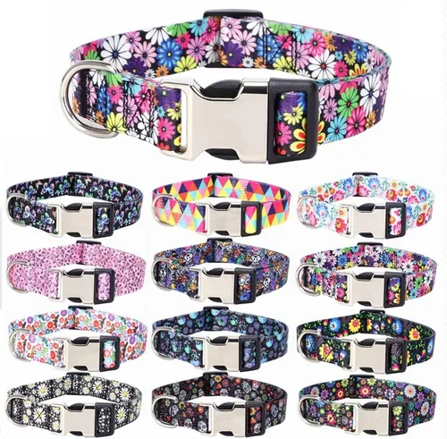 Vista 5 de Collares para perros pequeños, con patrón de impresión 3D, de nailon suave, ajustables, para perros pequeños, medianos, grandes, hembra, niño 1