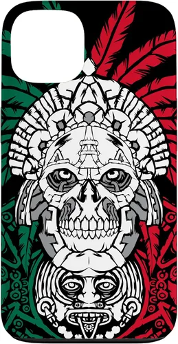 Vista 7 de Aztec Warrior Skull - Funda para iPhone 17, diseño de antepasados mexicanos