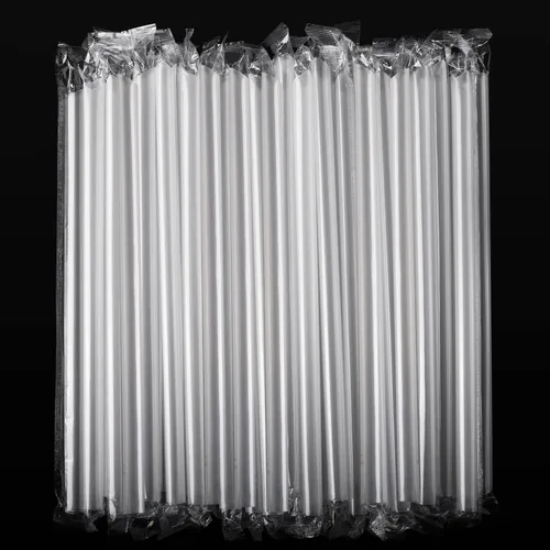 Vista 8 de [Envueltas individualmente] Puntas anguladas, 100 popotes desechables de color negro, popotes anchos de plástico para batidos, sin BPA