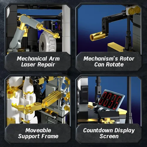 Vista 4 de Kit de construcción de cohetes espaciales, juguete de transbordador espacial 8-12, juego de bloques de construcción de juguete espacial STEM