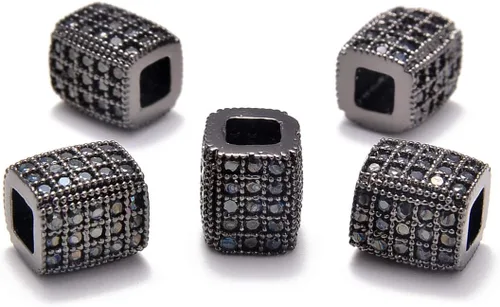 Vista 25 de AD Beads Pulsera de cuentas de zircón con tachuelas de strass