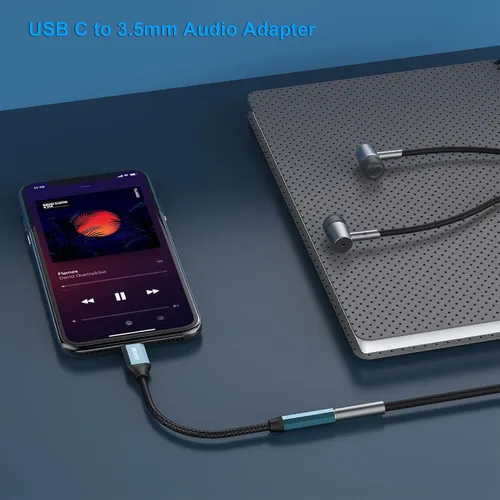 Vista 2 de BENFEI Adaptador USB C a conector de audio con chipset DAC, USB-C a auriculares hembra de 0.138 in compatible con iPhone 15 Pro Max/15 Pro/15