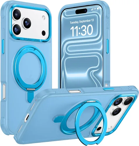 Vista 34 de Magnética para iPhone 12 e iPhone 12 Pro Funda, [con Soporte de Anillo Magnético Invisible Giratorio 360°][A Prueba de Golpes][Compatible