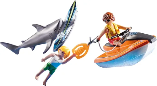 Vista 2 de Playmobil Barco de ataque y rescate de tibur