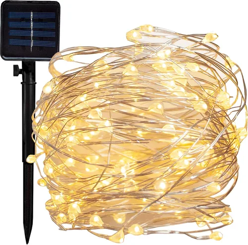 Vista 13 de Hometown Evolution, Inc. Tira de luces de burbujas de aire alimentadas por energía solar, 30 LED blanco cálido, 8 modos, impermeable al aire libre