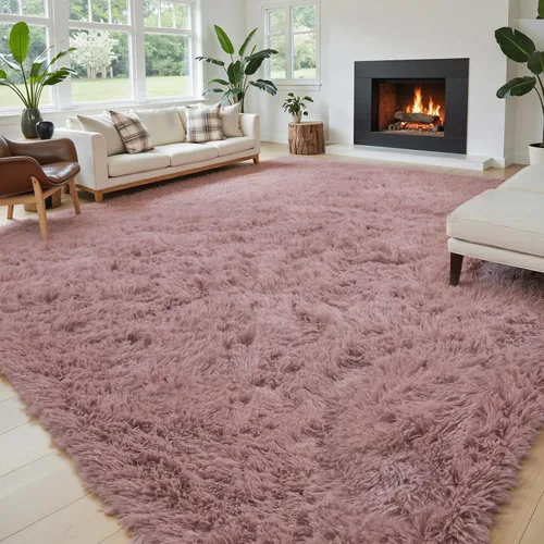 Vista 50 de Alfombras pequeñas de 2 x 3 pies, alfombra negra para dormitorio, alfombra moderna de pelo largo, alfombra pequeña, alfombra de noche esponjosa