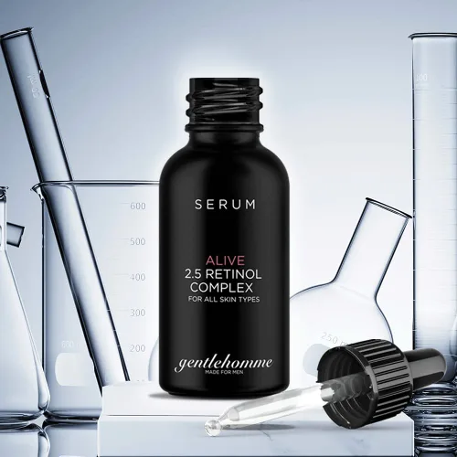 Vista 6 de Gentlehomme Suero de retinol antienvejecimiento para hombres, suero hidratante con ácido hialurónico, vitamina B6 y aloe vera, reduce los signos