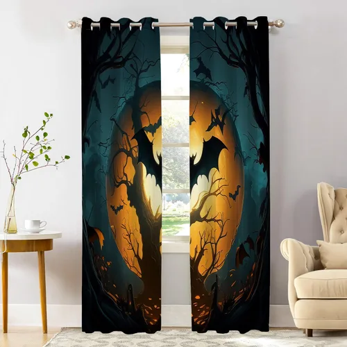 Vista 176 de Shrahala Beige and Orange Abstract Art Brushstrokes Blackout Curtain Tiers, Abstract Oil Paint Kitchen Valance Light Blocking Tier Drapes with Rod