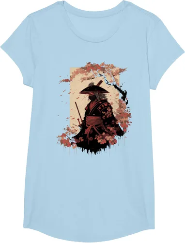 Vista 13 de Camiseta estética vintage samurái de arte japonés samurái retro cereza, Negro