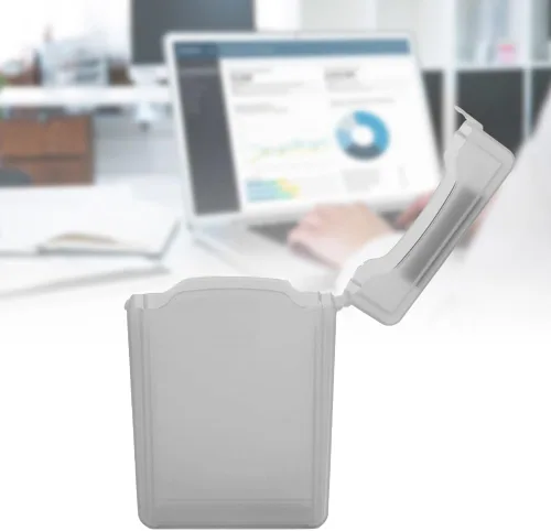 Vista 2 de Caja de protección de disco duro de 3.5 pulgadas, ABS a prueba de golpes, antiestática, para HDD SSD de 3.5 pulgadas, diseño transparente con Gris