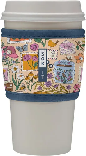 Vista 189 de Sok It HotSok Coffee & Tea - Funda de neopreno con aislamiento reutilizable (floral abstracto)