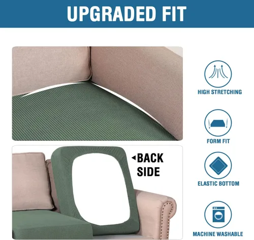 Vista 283 de H.VERSAILTEX Fundas de Cojín de Asiento Individuales Super Elásticas Fundas de Sofá Fundas de Cojín de Sofá Fundas Deslizables Juegos Tela de Sarga