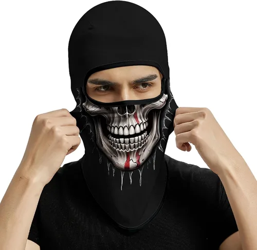 Vista 25 de Obacle Máscara Facial Pasamontañas para Hombres y Mujeres Ligera para Esquí, Caza, Ciclismo, Pesca Bear Cara Abierta Marrón