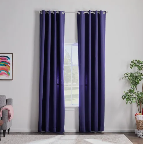 Vista 27 de Linenspa Juego de 2 paneles de cortinas opacas 85% - Cortinas negras de 84 pulgadas de largo, aislamiento térmico, reducción de ruido, esenciales