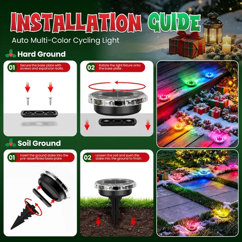 Vista 7 de SOLPEX Luces solares navideñas para exteriores, paquete de 10 unidades que Cambio