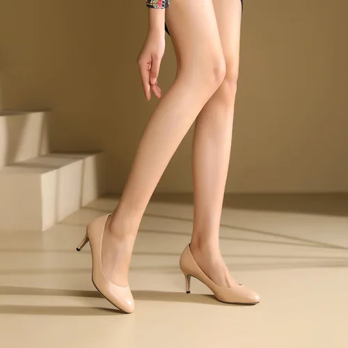 Vista 2 de ROSERWISH Zapatos de vestir con punta redonda para mujer, sexy, elegante, tacón de aguja medio, para fiesta de boda, 2.5 pulgadas