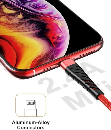 Vista 3 de Cable de carga para iPhone de 3 pies para [certificado MFi de Apple], (paquete de 2) cable Lightning CyvenSmart de 3 pies, cable de carga rápida