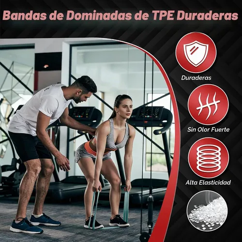 Vista 3 de Bandas de resistencia de 4 niveles para entrenar, bandas de asistencia para Azul Gradiente