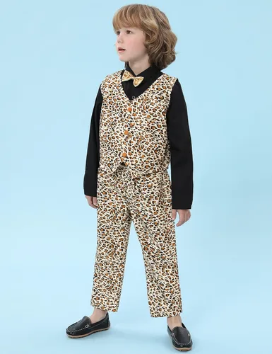 Vista 34 de A&J DESIGN Conjunto de traje de caballero para niños pequeños, 3 piezas, camisas, chaleco y pantalones