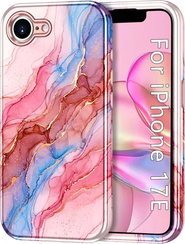 Vista 25 de Btscase Funda compatible con iPhone 17 de 6.3 pulgadas 2025, patrón de mármol 3 en 1, resistente a prueba de golpes, cuerpo completo, policarbonato