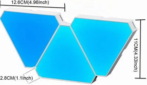 Vista 2 de WiFi Bluetooth 5V USB Triángulo Lámparas de atmósfera cuántica LED luz nocturna para juego dormitorio decoración creativa Lámparas de pared