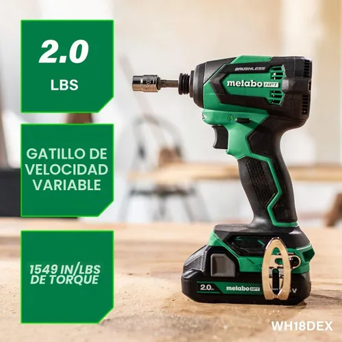 Vista 4 de Metabo HPT Taladro Percutor Inalámbrico MultiVolt™ de 18V, Destornillador de Impacto, Sierra Recíproca, y Linterna Kit Combinado de 4 Piezas