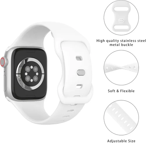Vista 3 de Correas deportivas compatibles con Apple Watch Band de 1.654 in, 1.732 in, 1.772 in, 1.929 in, 1.496 in, 1.575 in y 1.614 in, correa de silicona