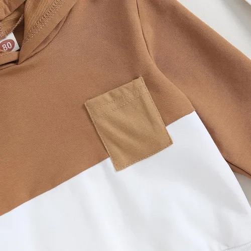 Vista 4 de Endorothii Conjunto de sudadera con capucha y pantalones de manga larga para bebé niño y niño, 2 piezas, ropa de otoño