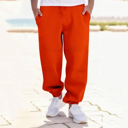 Vista 2 de Pantalones deportivos para hombre, ajuste holgado, pantalones deportivos para hombre, pantalones deportivos de ajuste holgado, con cordón y bolsillo