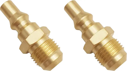Vista 6 de MENSI Enchufe de conexión rápida de 3/8 "macho Flare X 1/4" para manguera de extensión de propano para manguera de extensión de propano RV