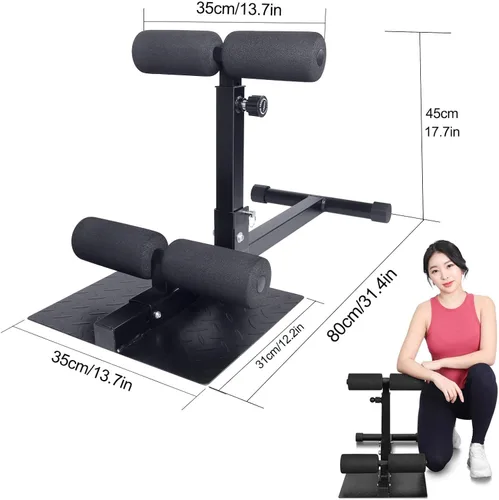 Vista 2 de INNOLIFE Sissy Squat Machine Adjustable Height, Protective Foam Thick Steel Fitness Home Gym